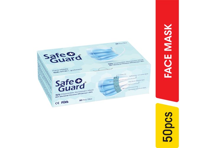 Safe Guard 3ply Disposable Masks - 50.00 pcs
