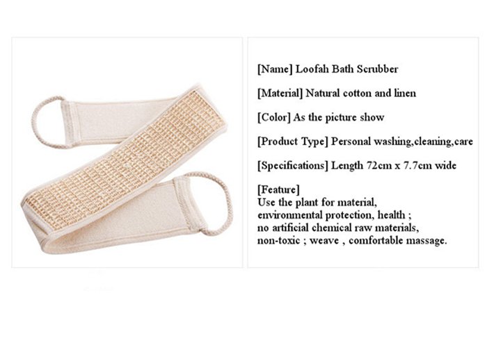 Natural Soft Exfoliating Loofah Bath Shower Unisex Massage Spa Scrubber Sponge Back Strap Body Skin Health Cleaning Tool