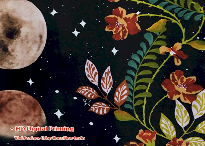 Psychedelic Moon Starry Tapestry Flower Wall Hanging Room Sky Carpet Dorm Tapestries Art Home Decoration Accessories