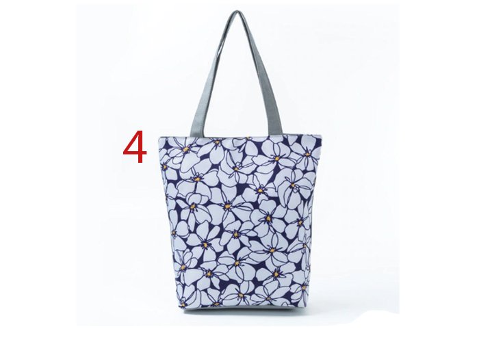 Summer Green Leaf Printed Women Handbag Foldable & Reusable Beach Bag Large Capacity Canvas Travel Bag For Female