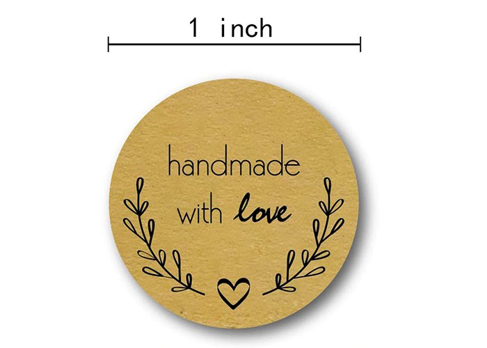 500pcs Round Natural Kraft Handmade Stickers Scrapbooking For Package Adhesive Thank You Sticker Seal Labels Stationery