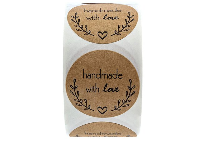 500pcs Round Natural Kraft Handmade Stickers Scrapbooking For Package Adhesive Thank You Sticker Seal Labels Stationery