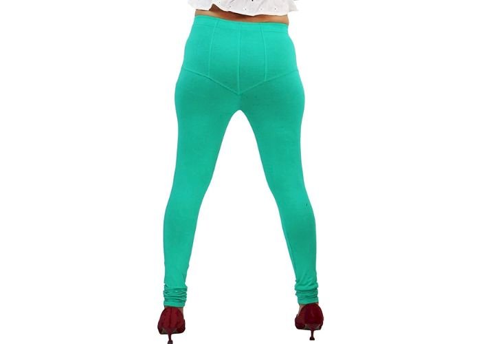 Lovely India Fashion Full Stretchable Solid Regular Shining Leggings for Women and Girls Colour Aqua