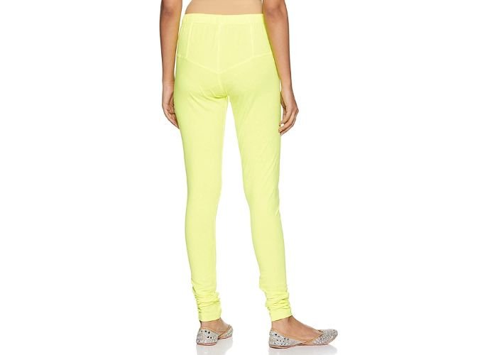 Lovely India Fashion Full Stretchable Solid Regular Shining Leggings for Women and Girls Colour Butter