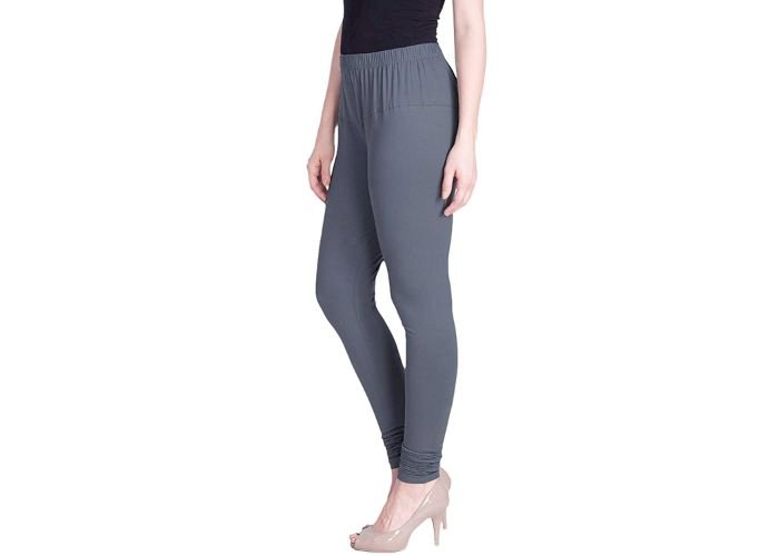 Lovely India Fashion Full Stretchable Solid Regular Shining Leggings for Women and Girls Colour Grey
