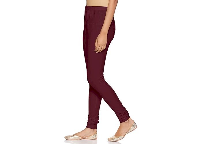 Lovely India Fashion Full Stretchable Solid Regular Shining Leggings for Women and Girls Colour Wine