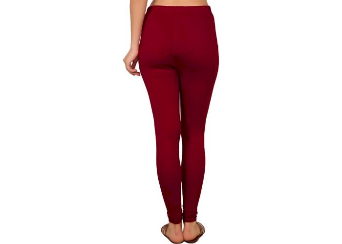 Lovely India Fashion Full Stretchable Solid Regular Shining Leggings for Women and Girls Colour Maroon