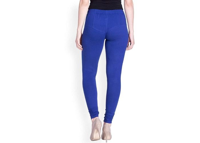 Lovely India Fashion Full Stretchable Solid Regular Shining Leggings for Women and Girls Colour Royal Blue