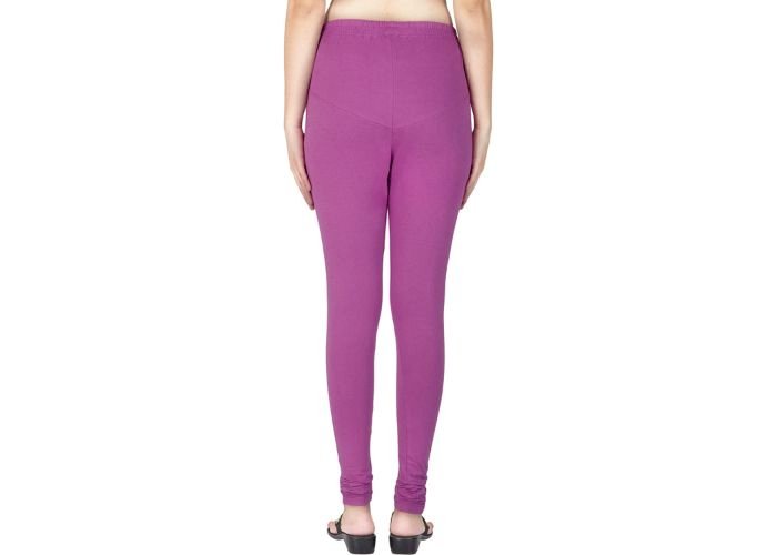 Lovely India Fashion Full Stretchable Solid Regular Shining Leggings for Women and Girls Colour Violet