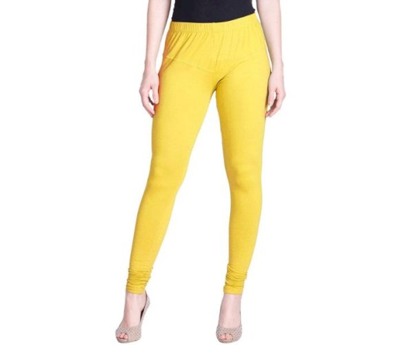 Lovely India Fashion Full Stretchable Solid Regular Shining Leggings for Women and Girls Colour Yellow