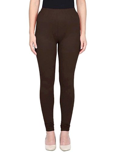 Lovely India Fashion Full Stretchable Solid Regular Shining Plain Leggings for Women and Girls Colour Brown